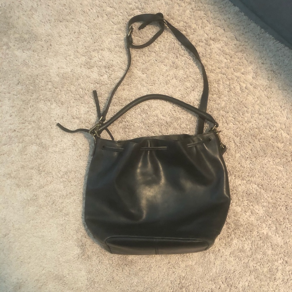 Madewell Black leather Bucket bag